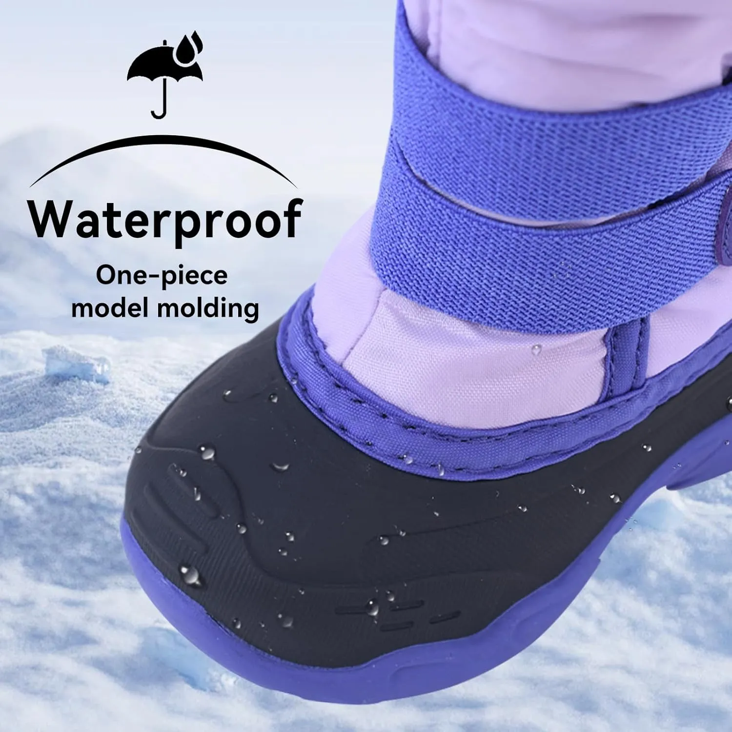 ICEFACE Snow Boots for Kid Winter Boots Waterproof Outdoor Warm Faux Fur Lined boot for Toddler/Little Boys and Girls
