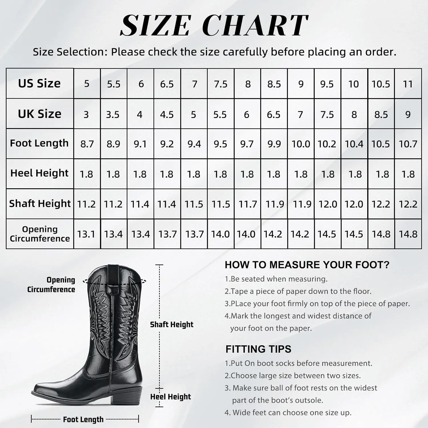 IUV Cowboy Boots For Women Mid Calf Cowgirl Boots Pointy Toe Western Boot