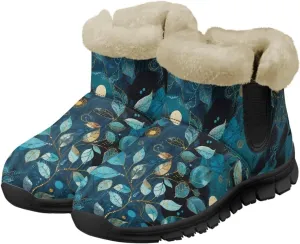 Jeiento Floral Women's Snow Boots Flowers Lightweight Fluffy Thickening Shoes Ladies Non Slip