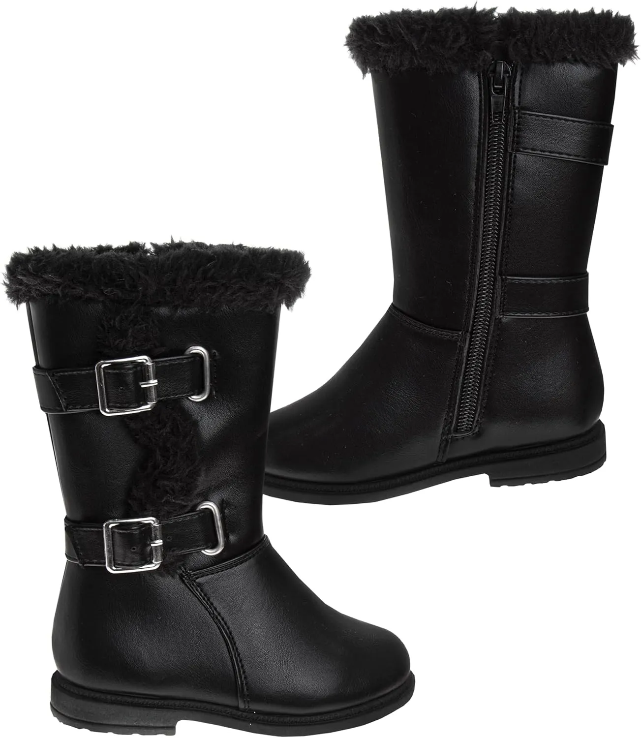 Josmo Kids Fashion Boots Girls - Comfort Strap Design Cozy Faux Fur Lining