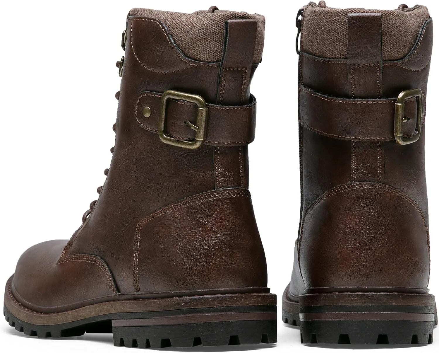 Jousen Boots for Men Casual Dress Retro Lace Up Motorcycle Boots