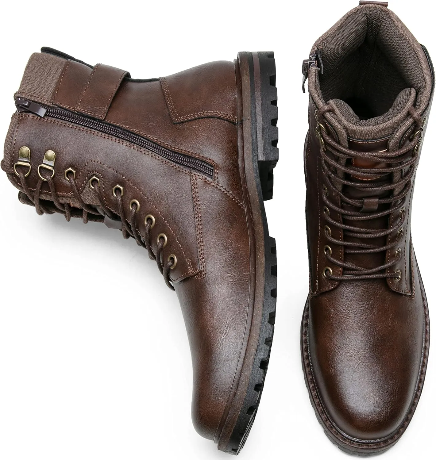 Jousen Boots for Men Casual Dress Retro Lace Up Motorcycle Boots