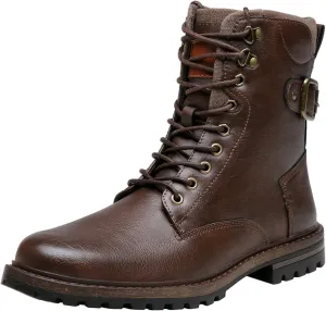 Jousen Boots for Men Casual Dress Retro Lace Up Motorcycle Boots