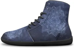 JoyLamoria Unisex High Top Sneakers Mandala Style Leather Shoes Lace-up Comfortable Casual Fashion Sneakers