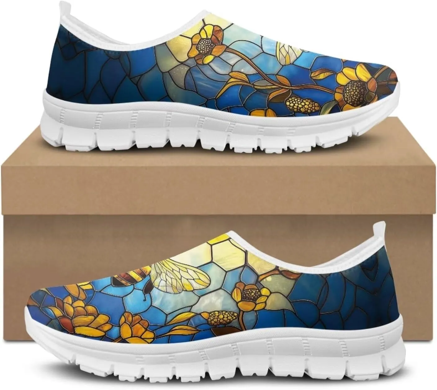 JoyLamoria Womens Floral Skull Print Low Top Lightweight Walking Shoes Girls Go Easy Travel Shoes Art Comfy Sneakers