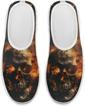 JoyLamoria Womens Floral Skull Print Low Top Lightweight Walking Shoes Girls Go Easy Travel Shoes Art Comfy Sneakers