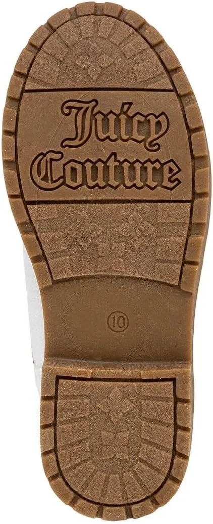 Juicy Couture Girls’ Glitter Booties – Sparkly Faux Fur Chukka Boots with Lace-Up Closure, Winter Ankle Boots for Toddler/Little/Big Kids