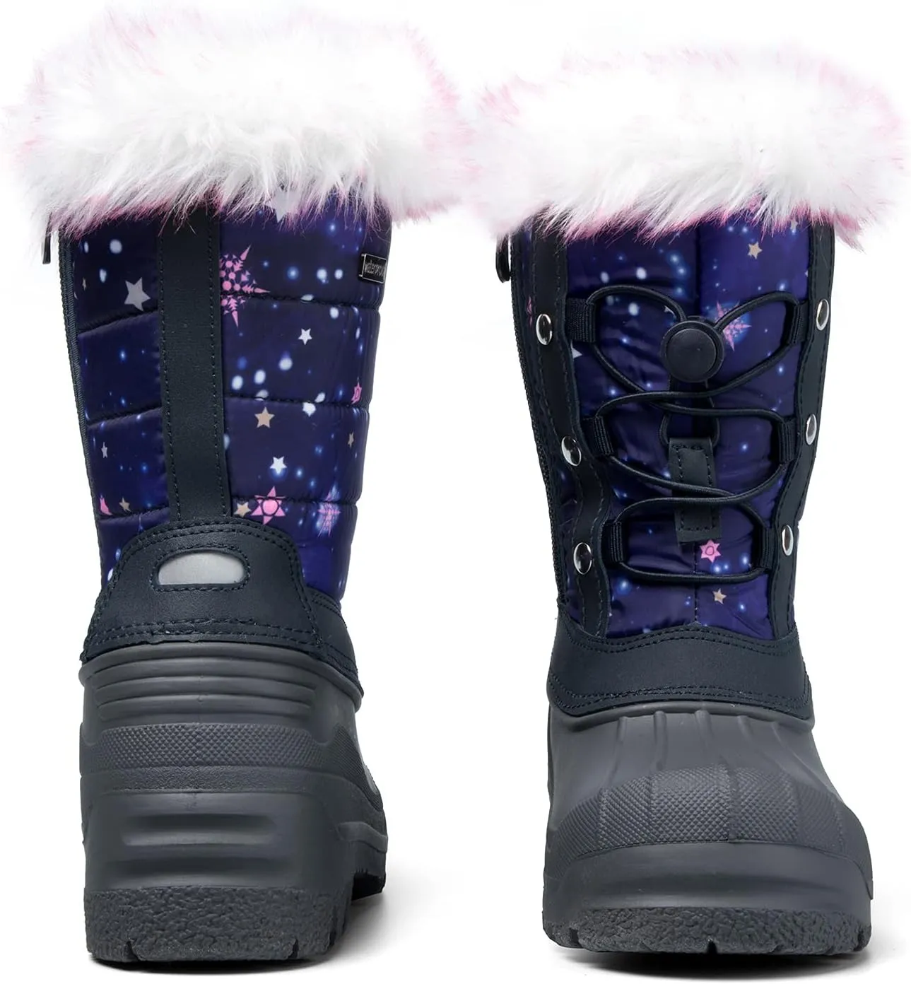 K KomForme Boys & Girls Snow Boots Insulated Fur Lined Warm Anti-Slip Waterproof Winter Boot (Toddler/Little Kid/Big Kid)