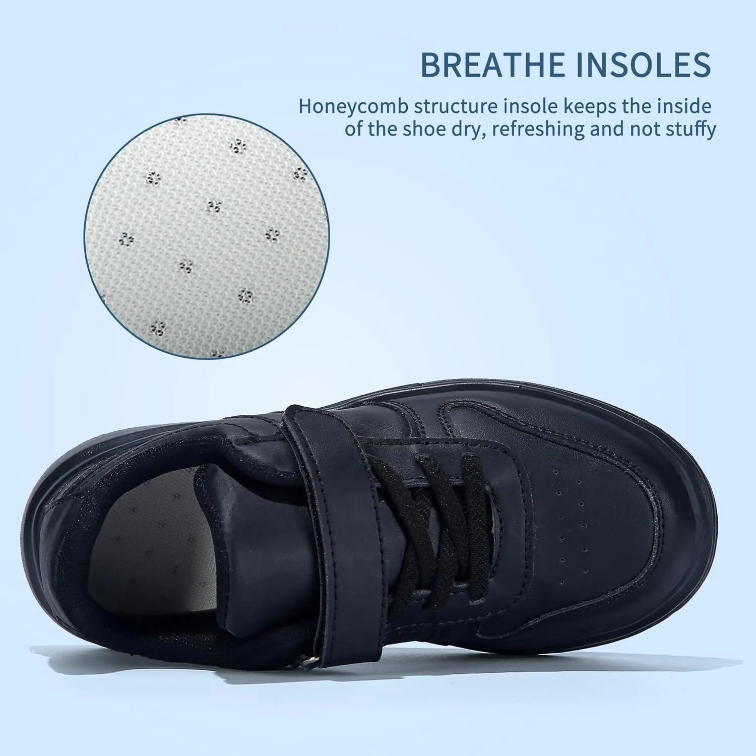 Kids Boys Girls Sneakers Hook & Loop Tennis Breathable Lightweight Toddler Shoes for Sport Outdoor Walking (Size 9-3)