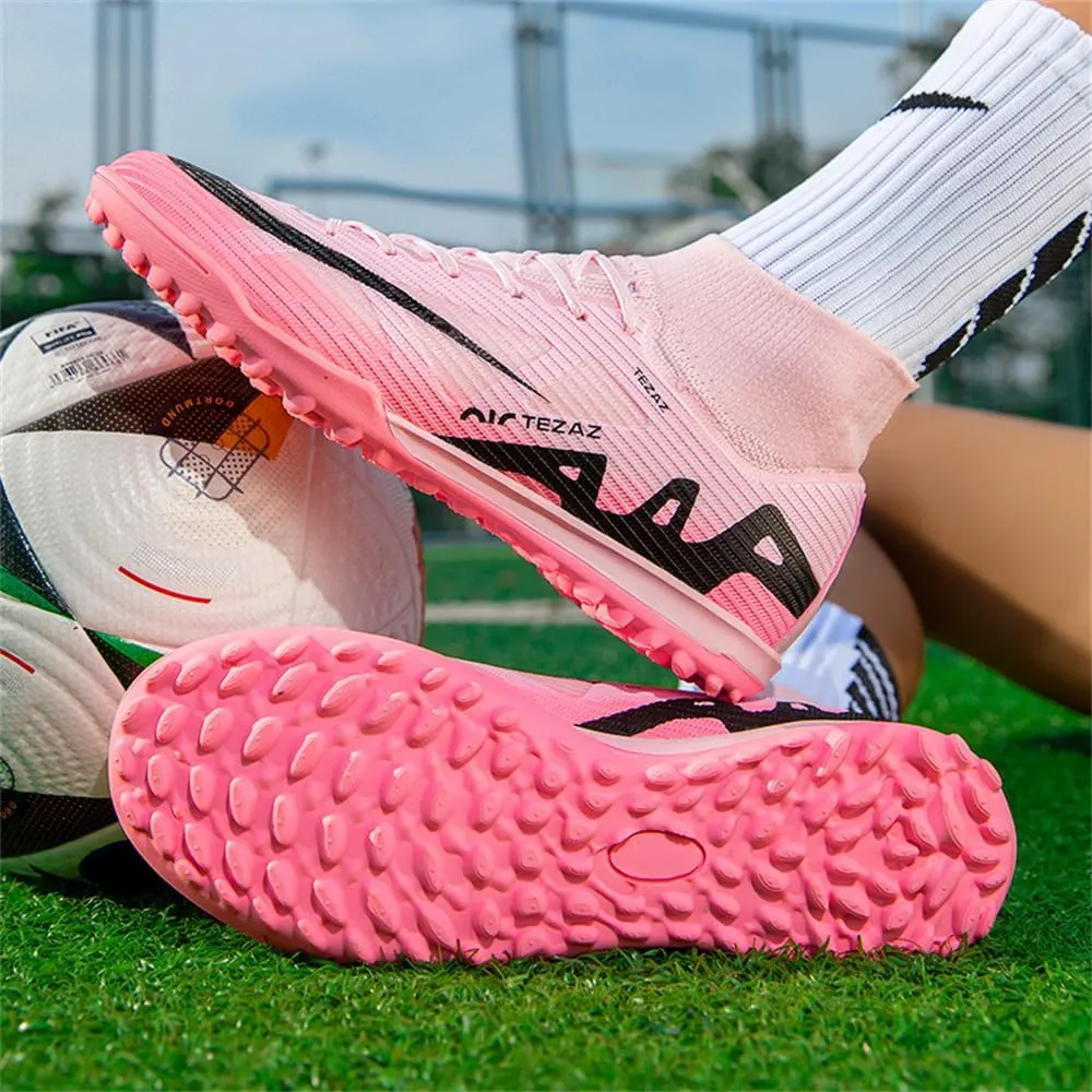 Kids Soccer Shoes Indoor Futsal Turf Big Boys Soccer Cleats Youths TF High-Top Football Boots for Athletic Training
