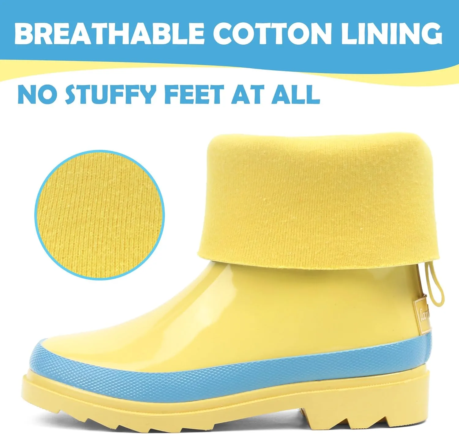 landchief Kids Rain Boots Premium Collection, Waterproof Natural Rubber Boots for Toddlers and Kids