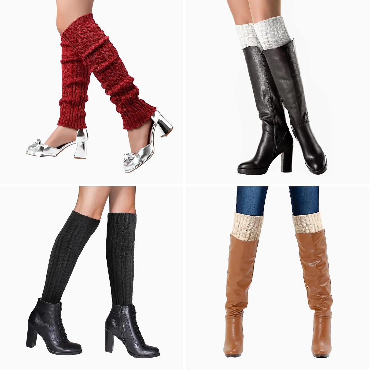 Leg Warmers - Leg Warmers for Women for Winter, 80s Ribbed Knit Leg Warmer Winter Warm
