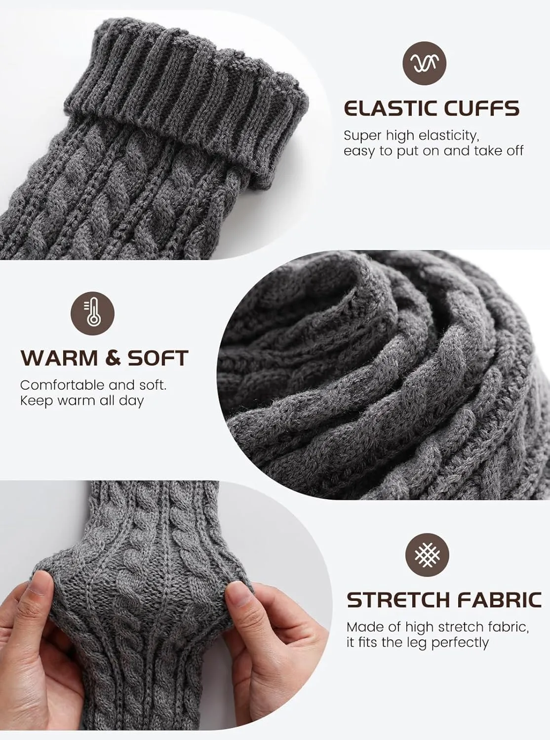 Leg Warmers - Leg Warmers for Women for Winter, 80s Ribbed Knit Leg Warmer Winter Warm