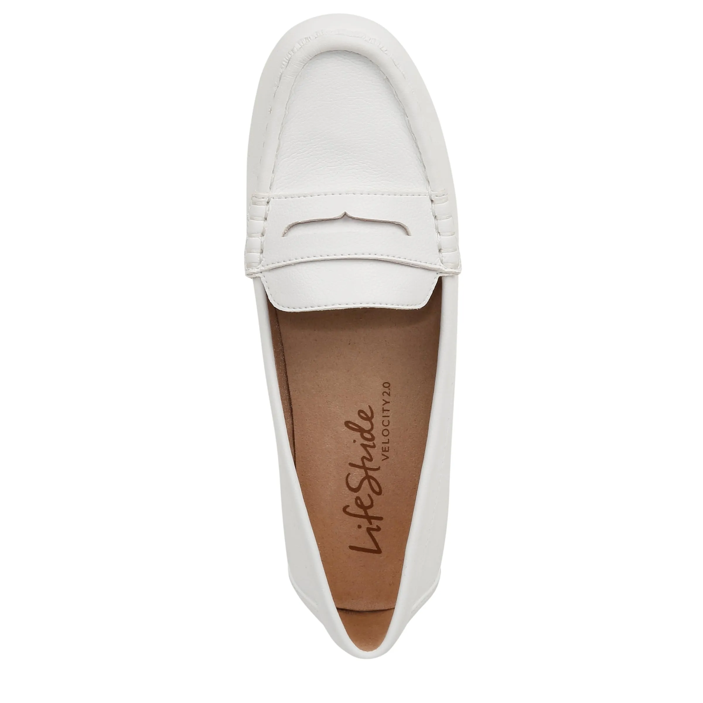 LifeStride Womens Riviera Slip On Loafers Bright White 11 M
