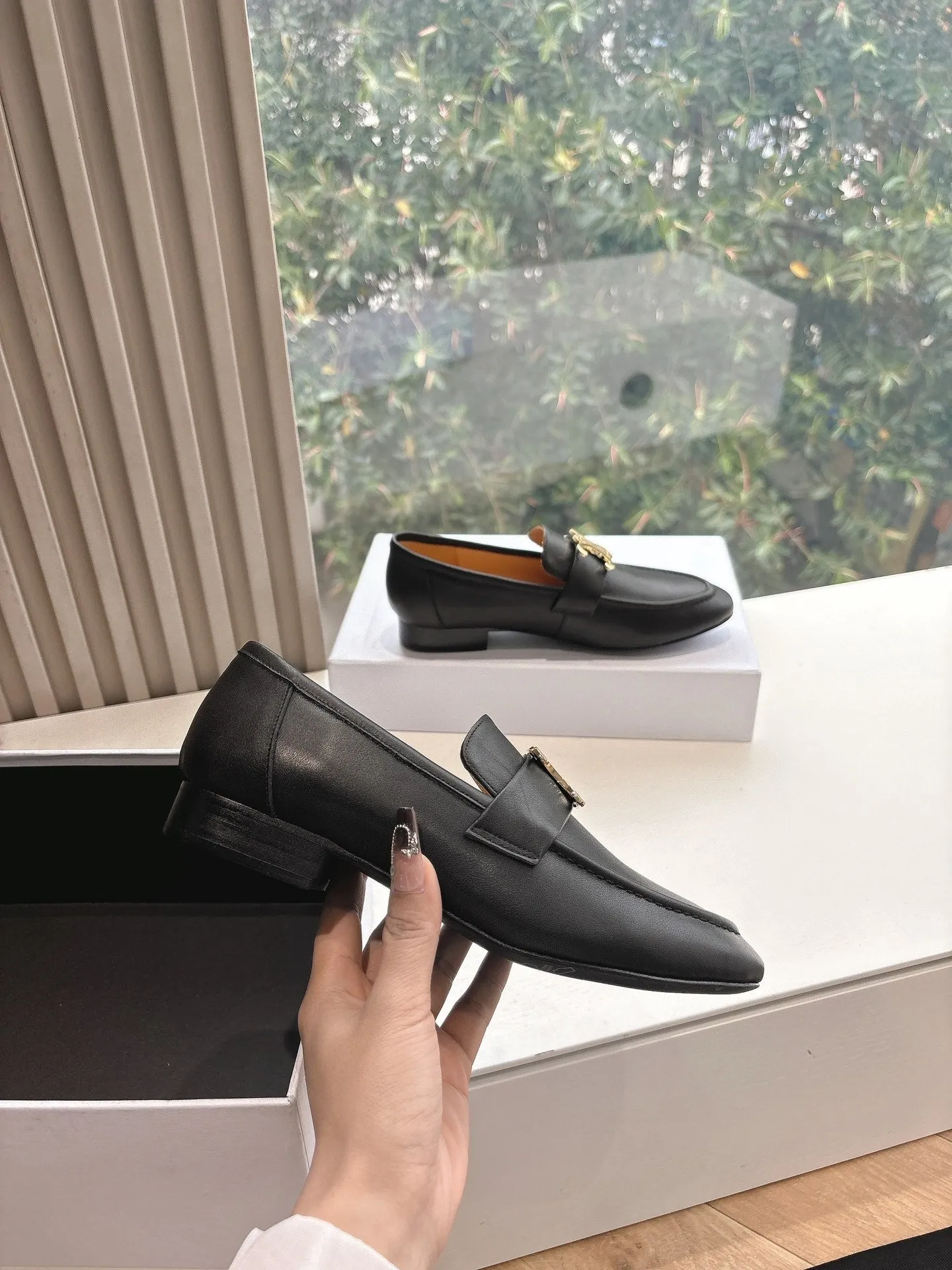 Loafers Advanced 285958 Leather CELINE Celine Loved by customers Black Buckle Triomphe