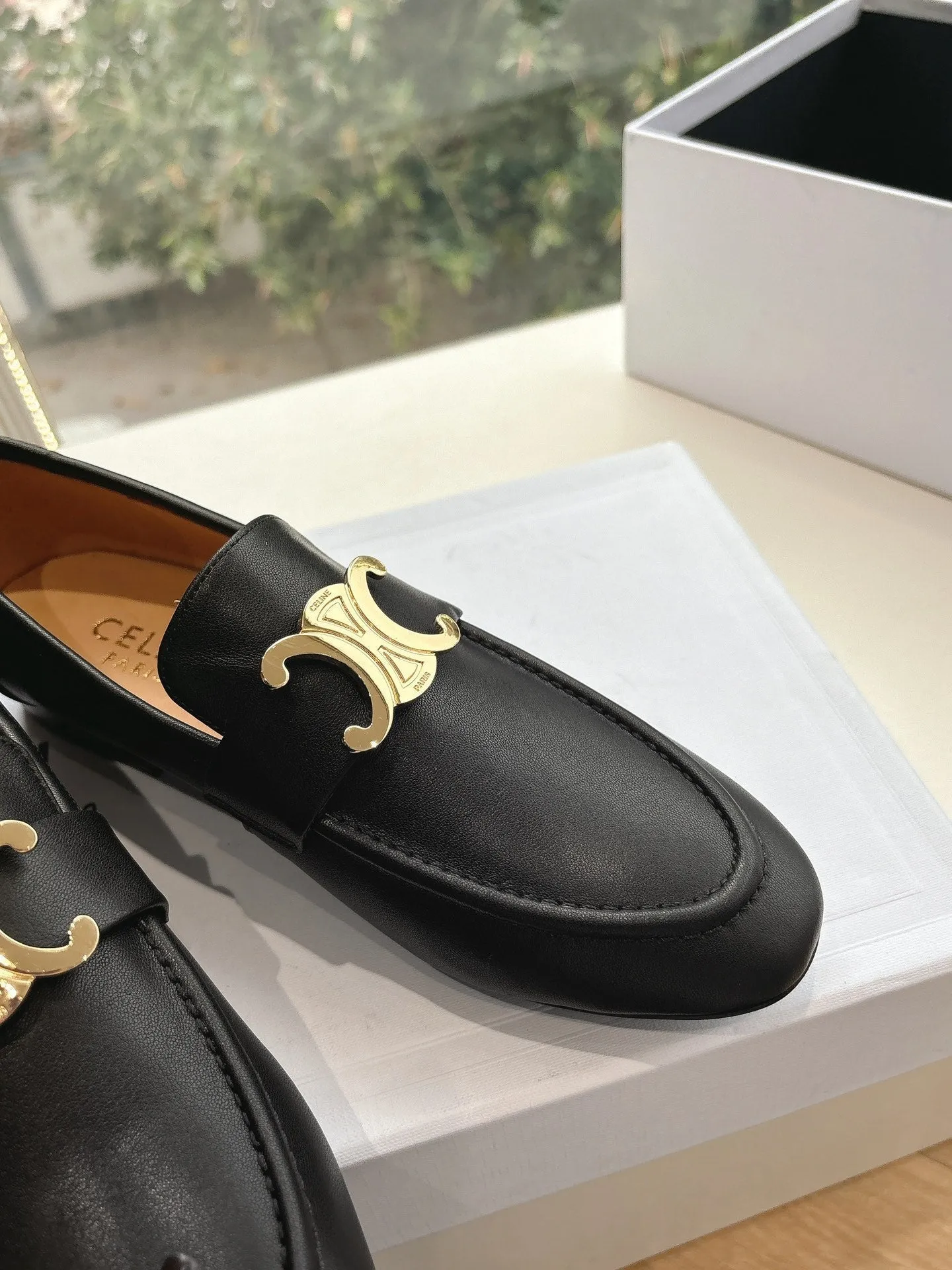 Loafers Advanced 285958 Leather CELINE Celine Loved by customers Black Buckle Triomphe