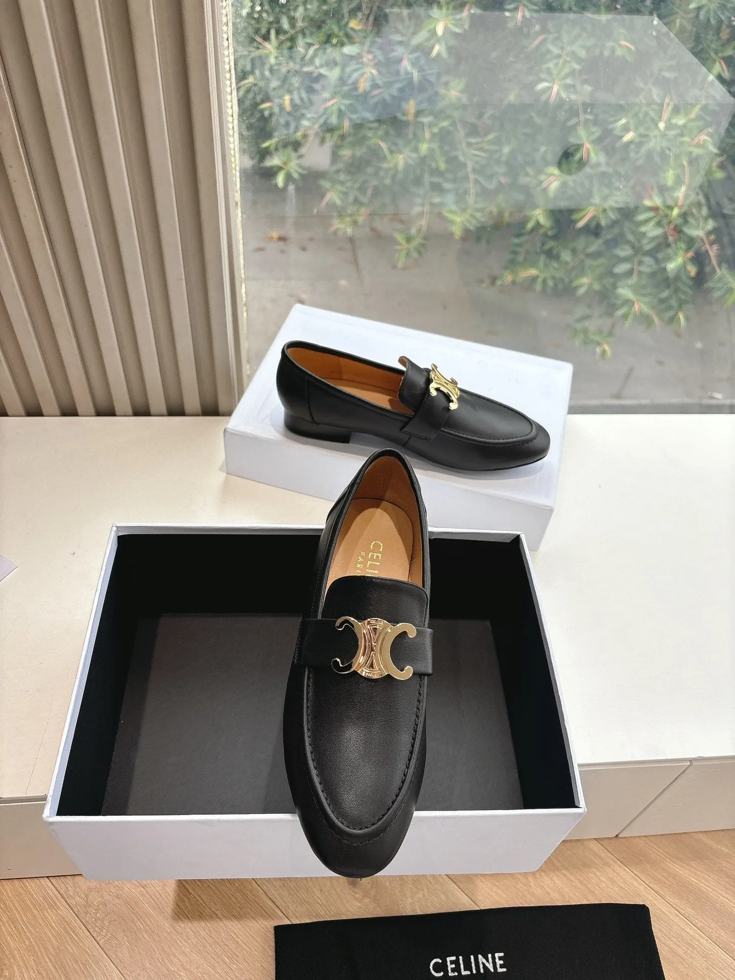 Loafers Advanced 285958 Leather CELINE Celine Loved by customers Black Buckle Triomphe