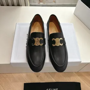 Loafers Advanced 285958 Leather CELINE Celine Loved by customers Black Buckle Triomphe