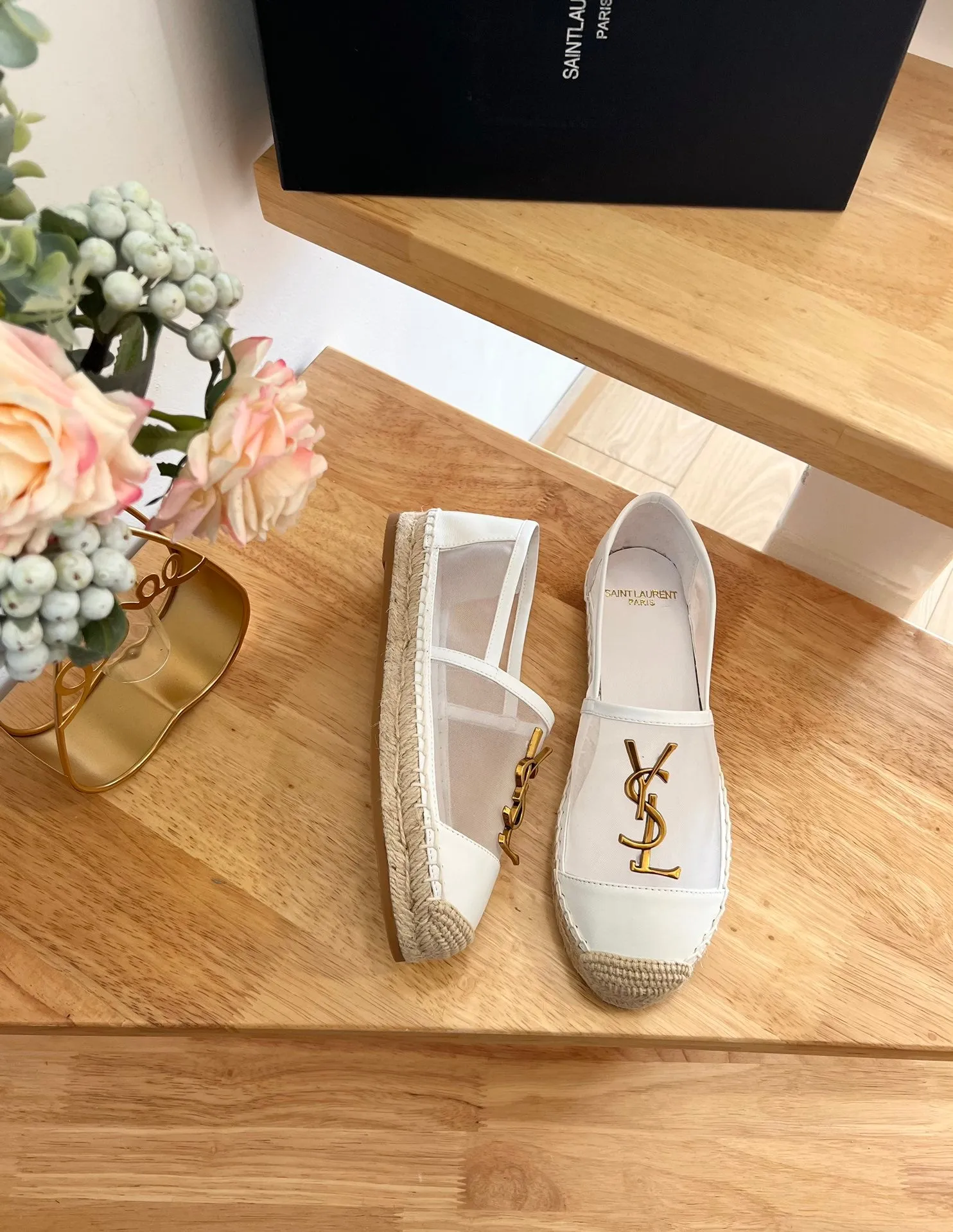 LOGO SLIP AND MESH Durable WHITE SL ON Laurent YVES Wide selection CALFSKIN Saint