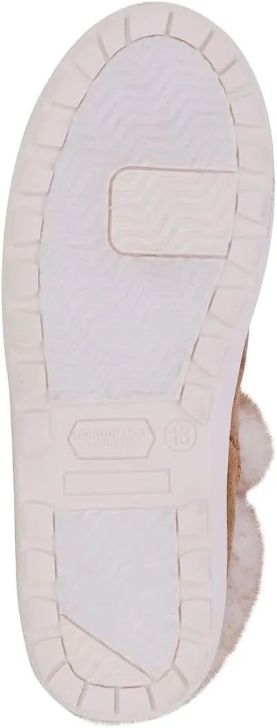 LONDON FOG Girls Elia Street Cold Weather Snow Boots Faux Fur Zip Up Warm Lined Snow Boots For Girls