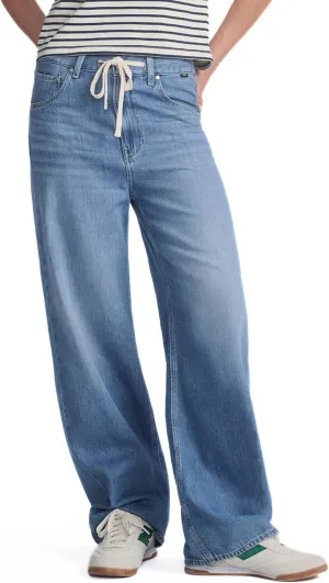 Mavi Women's Nella High Rise Wide Leg Jeans, Light Blue Well Blue