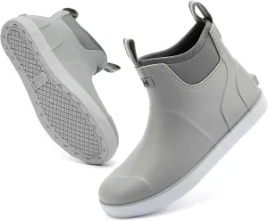 Men's Deck Boots Waterproof Fishing Rain Boots, Anti-Slip Rubber Boots Ankle Booties, High-Performance Footwear Chelsea Boots for Gardening Boating Camping Sailing