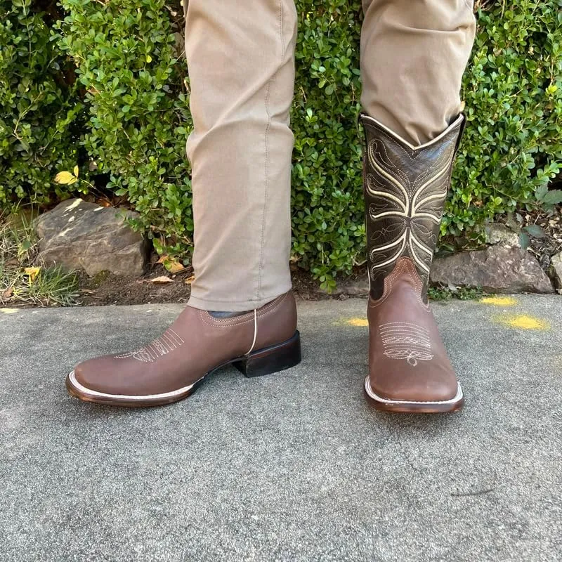 Men's Exotic Pattern Western Cowboy Slip-On Square Toe Boots in Leather-Alex Series Snake, Caiman & Ostrich Styling bota de vaquero para hombre