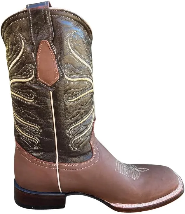 Men's Exotic Pattern Western Cowboy Slip-On Square Toe Boots in Leather-Alex Series Snake, Caiman & Ostrich Styling bota de vaquero para hombre