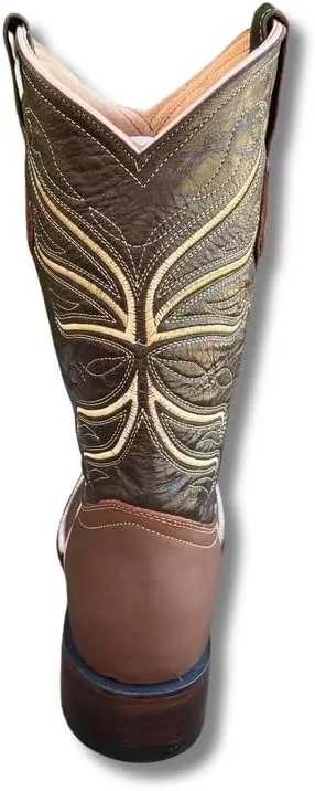 Men's Exotic Pattern Western Cowboy Slip-On Square Toe Boots in Leather-Alex Series Snake, Caiman & Ostrich Styling bota de vaquero para hombre