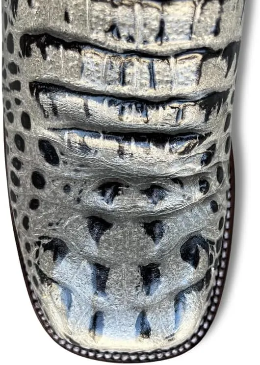 Men's Exotic Pattern Western Cowboy Slip-On Square Toe Boots in Leather-Alex Series Snake, Caiman & Ostrich Styling bota de vaquero para hombre