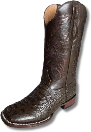 Men's Exotic Pattern Western Cowboy Slip-On Square Toe Boots in Leather-Alex Series Snake, Caiman & Ostrich Styling bota de vaquero para hombre
