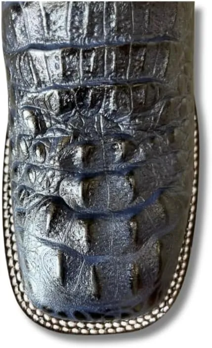 Men's Exotic Pattern Western Cowboy Slip-On Square Toe Boots in Leather-Alex Series Snake, Caiman & Ostrich Styling bota de vaquero para hombre
