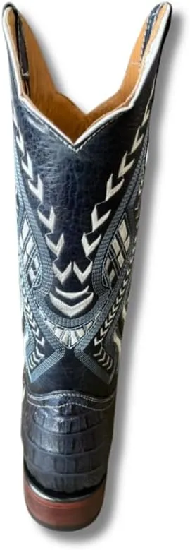 Men's Exotic Pattern Western Cowboy Slip-On Square Toe Boots in Leather-Alex Series Snake, Caiman & Ostrich Styling bota de vaquero para hombre