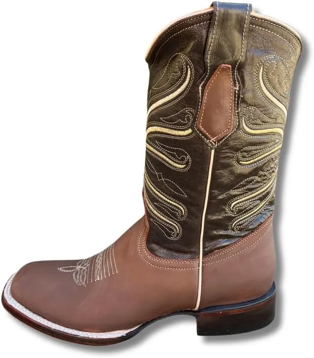 Men's Exotic Pattern Western Cowboy Slip-On Square Toe Boots in Leather-Alex Series Snake, Caiman & Ostrich Styling bota de vaquero para hombre