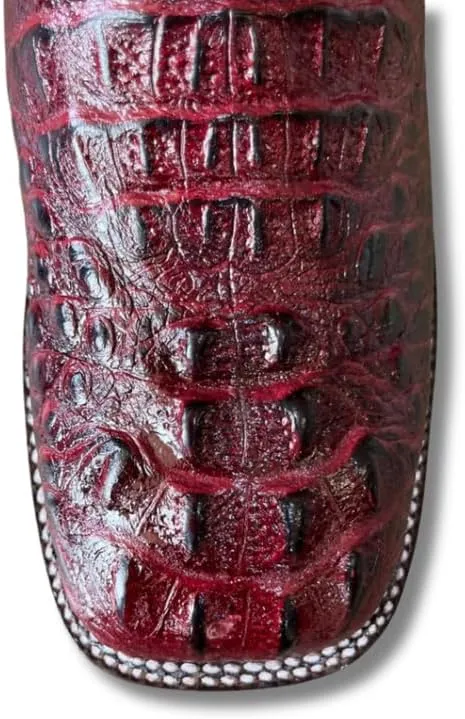 Men's Exotic Pattern Western Cowboy Slip-On Square Toe Boots in Leather-Alex Series Snake, Caiman & Ostrich Styling bota de vaquero para hombre