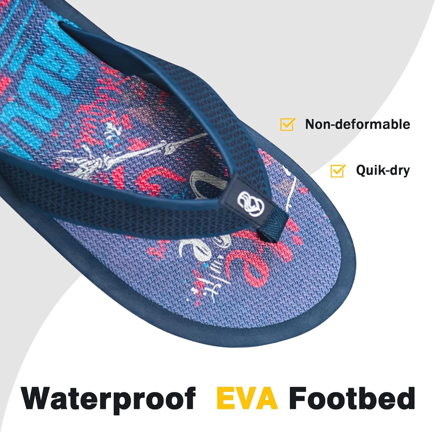 Men's Flip Flops & Sandals with Arch Support - Non-Slip Textured Sole,Waterproof for Beach