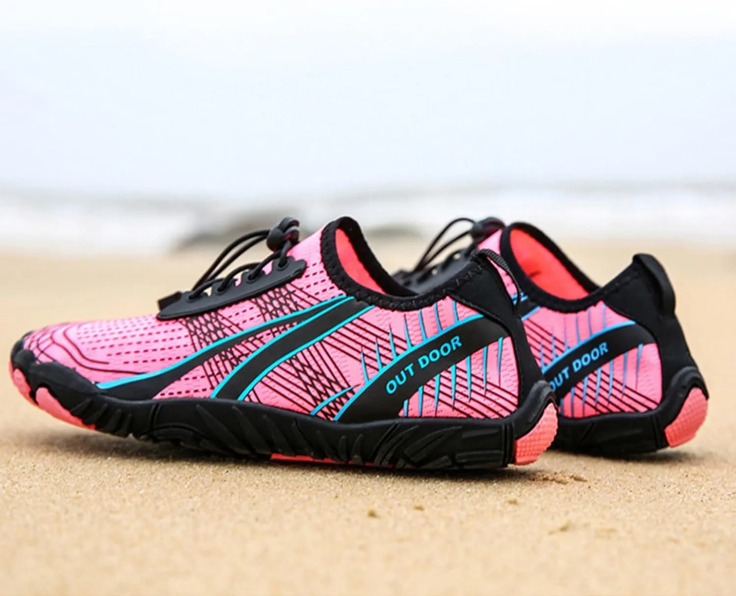 Mens Water Shoes Wide Toe Box Breathable Non Slip Athletic Water Shoes Hiking Womens Water Shoes Wide Width Jogging Quick Dry Pool Sports Sneaker for Pool Beach Surf Water Park Yoga