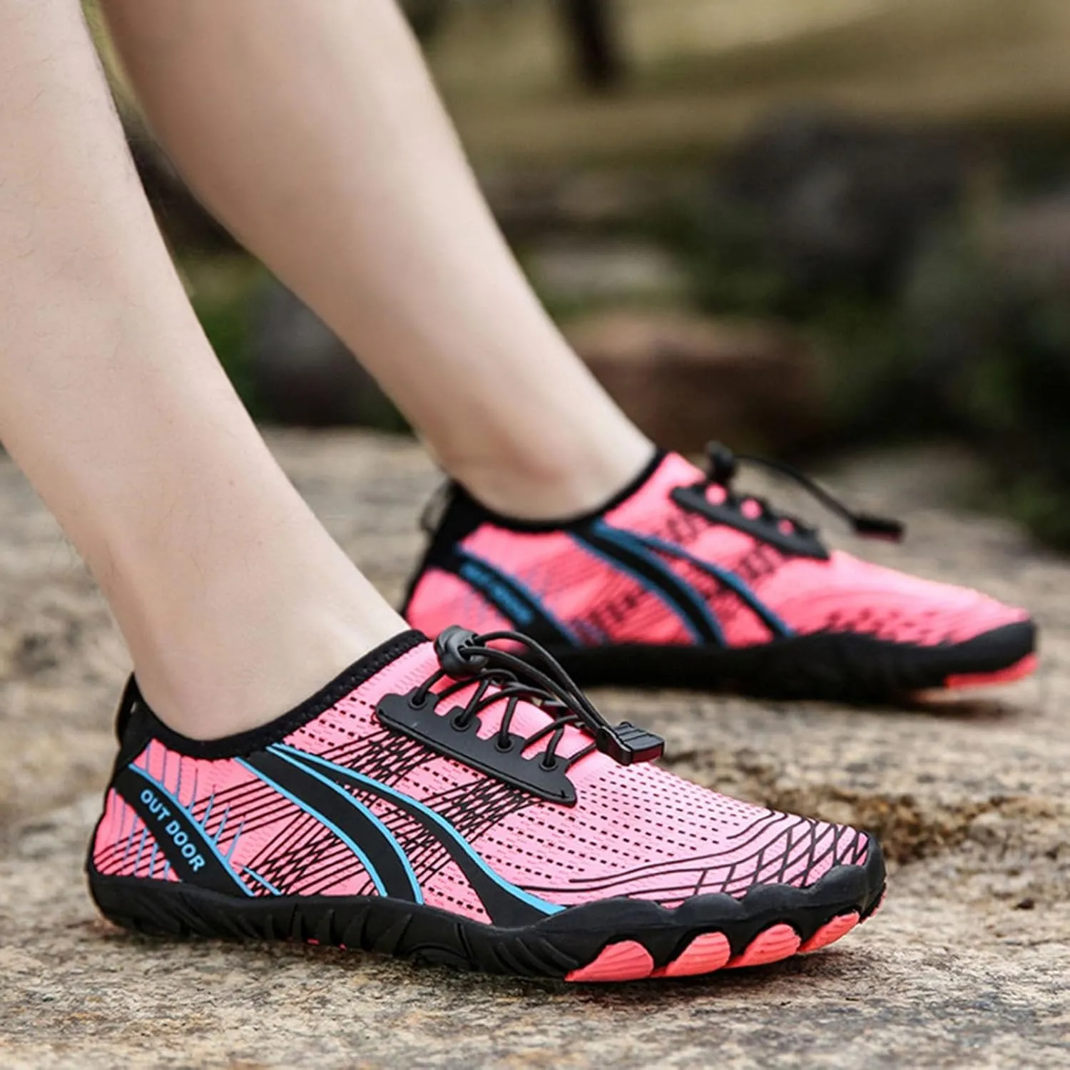 Mens Water Shoes Wide Toe Box Breathable Non Slip Athletic Water Shoes Hiking Womens Water Shoes Wide Width Jogging Quick Dry Pool Sports Sneaker for Pool Beach Surf Water Park Yoga