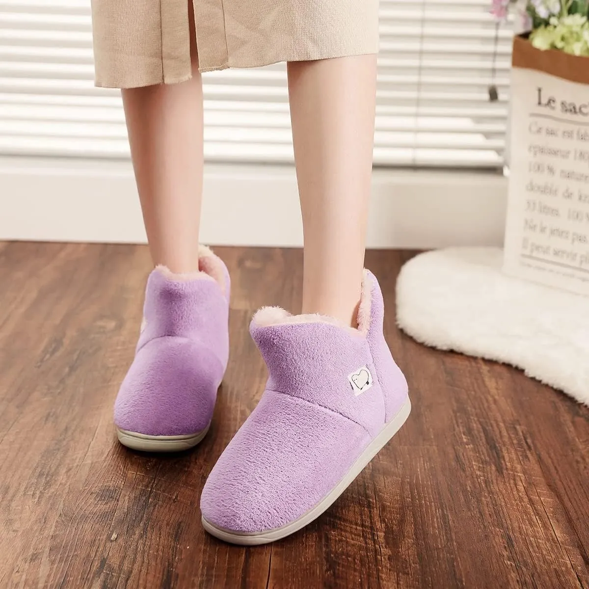 Mens Womens Comfort Slippers Plush Lining Winter Booties Slipper Memory Foam House Shoes Warm Boots Slippers
