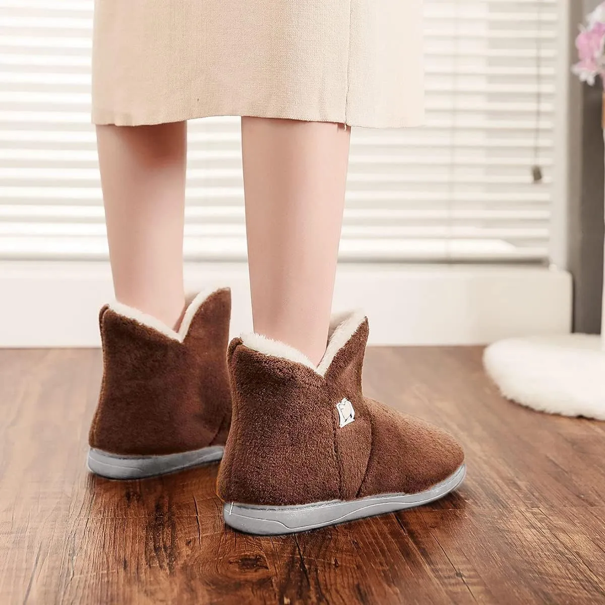 Mens Womens Comfort Slippers Plush Lining Winter Booties Slipper Memory Foam House Shoes Warm Boots Slippers