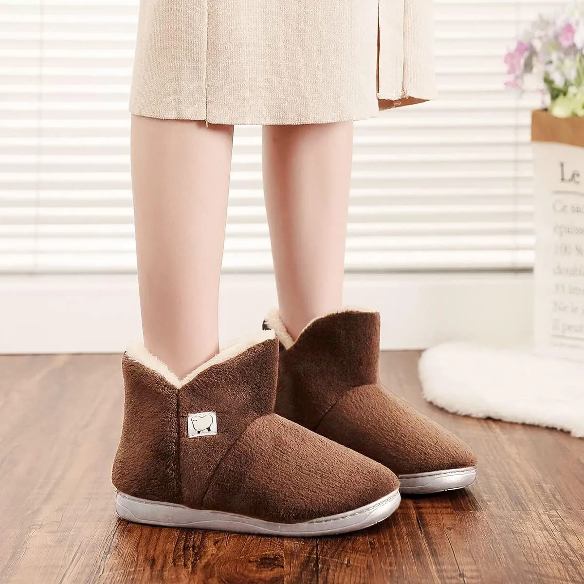 Mens Womens Comfort Slippers Plush Lining Winter Booties Slipper Memory Foam House Shoes Warm Boots Slippers