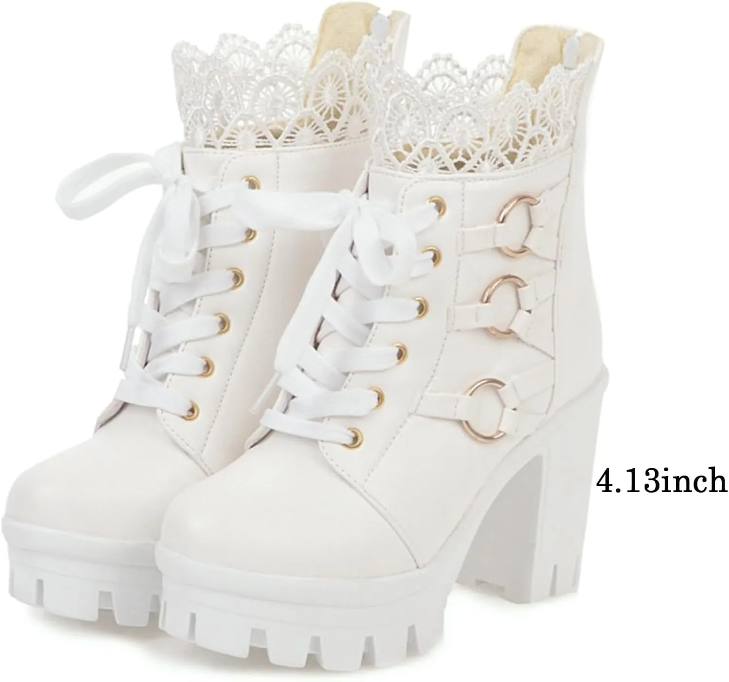 MEOTINA Goth Chunky Platform Boots for Women High Heel Black Ankle Booties Rivets Punk Combat Boot Shoes
