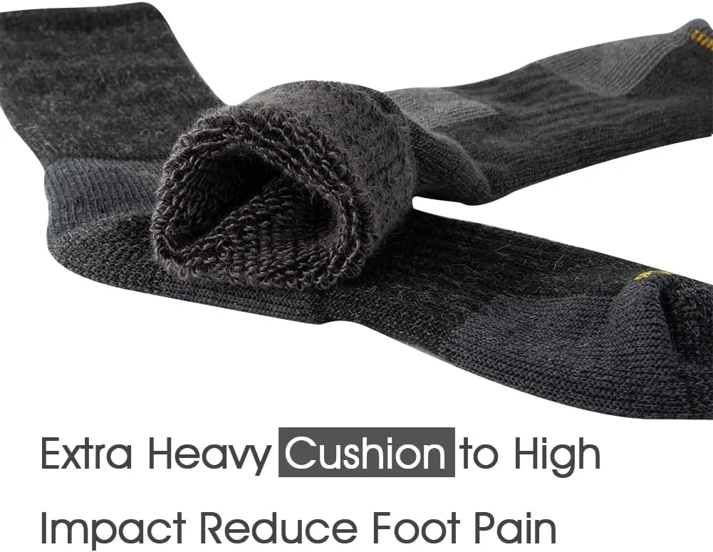Merino Wool Socks for Men Hiking Thermal Winter Crew Socks Boot Socks