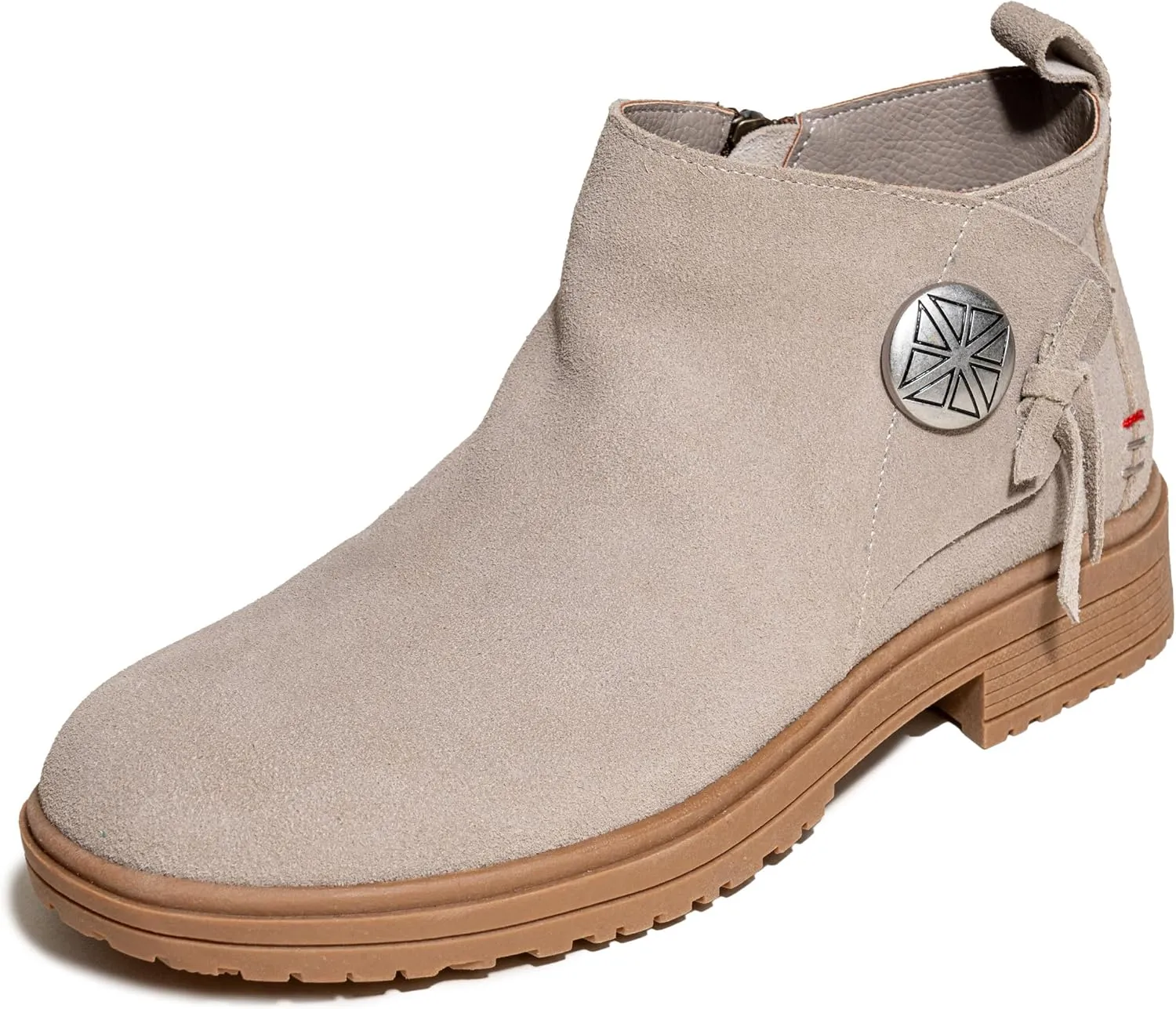 Minnetonka Joyelle – Ankle Booties for Women with Anishinaabe Designed Lug Sole and Cushioned Footbed