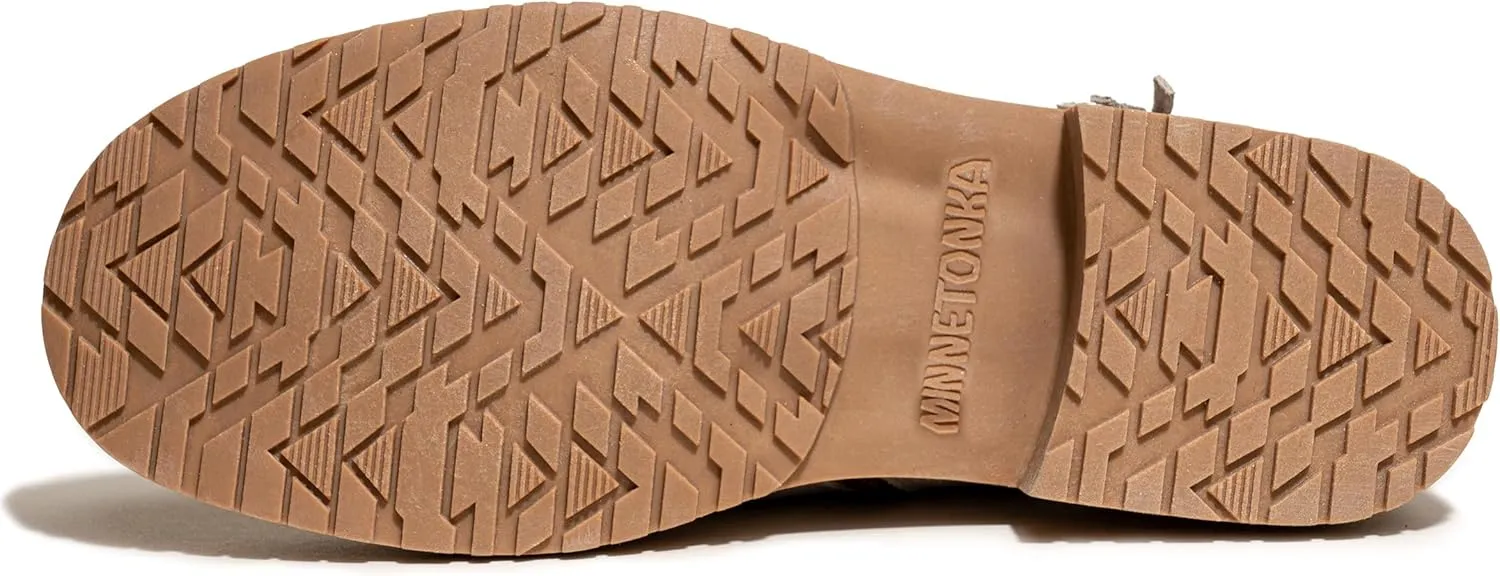 Minnetonka Joyelle – Ankle Booties for Women with Anishinaabe Designed Lug Sole and Cushioned Footbed