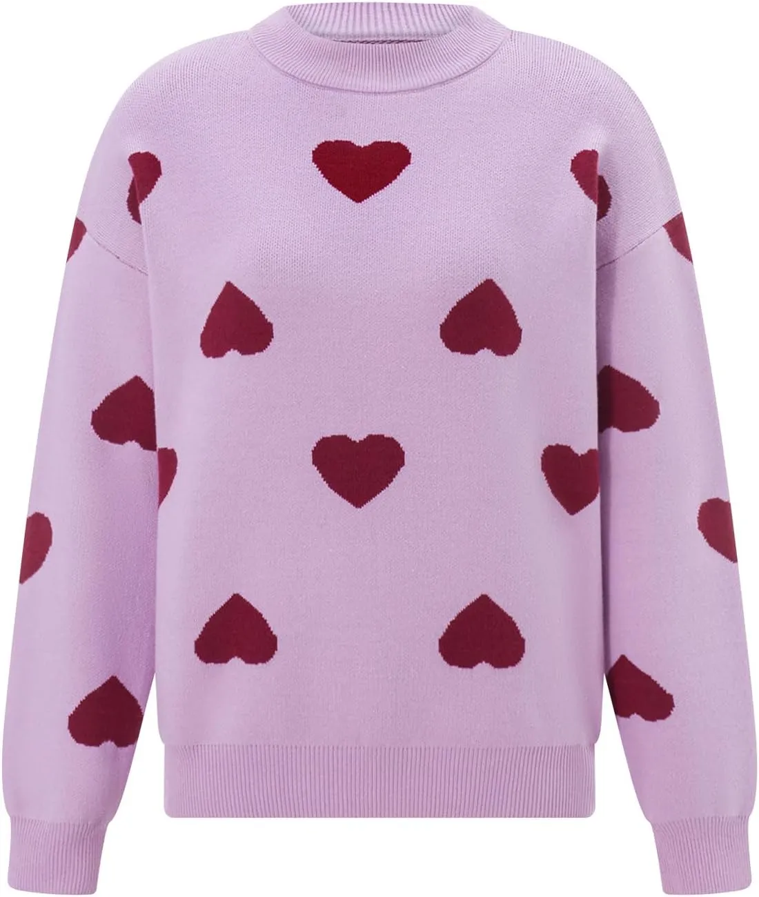Mommy and Me Valentine's Day Sweaters Cute Heart Knit Sweatshirt Pullover Tops Crewneck Family Matching Outfits