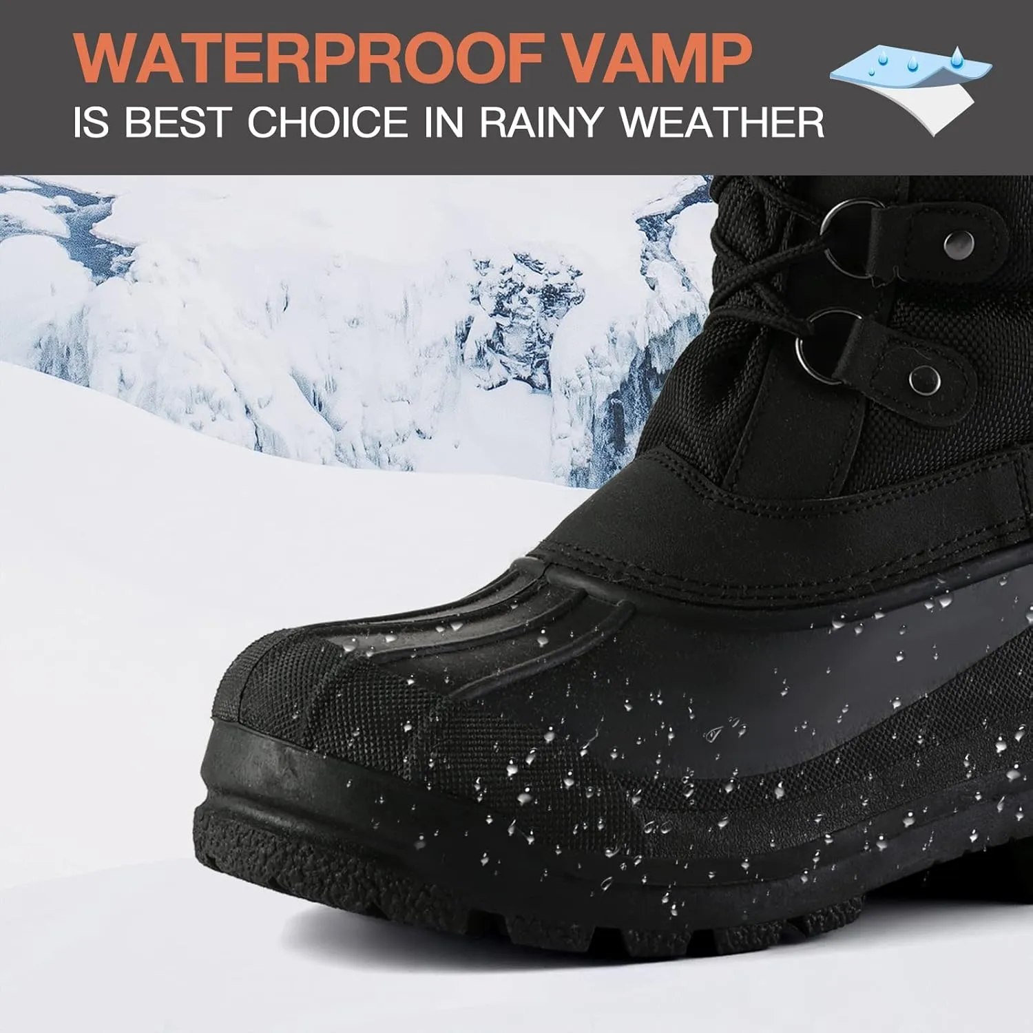 mysoft Women's Snow Boots Warm Insulated Faux Fur Lined Waterproof Mid-Calf Winter Boots