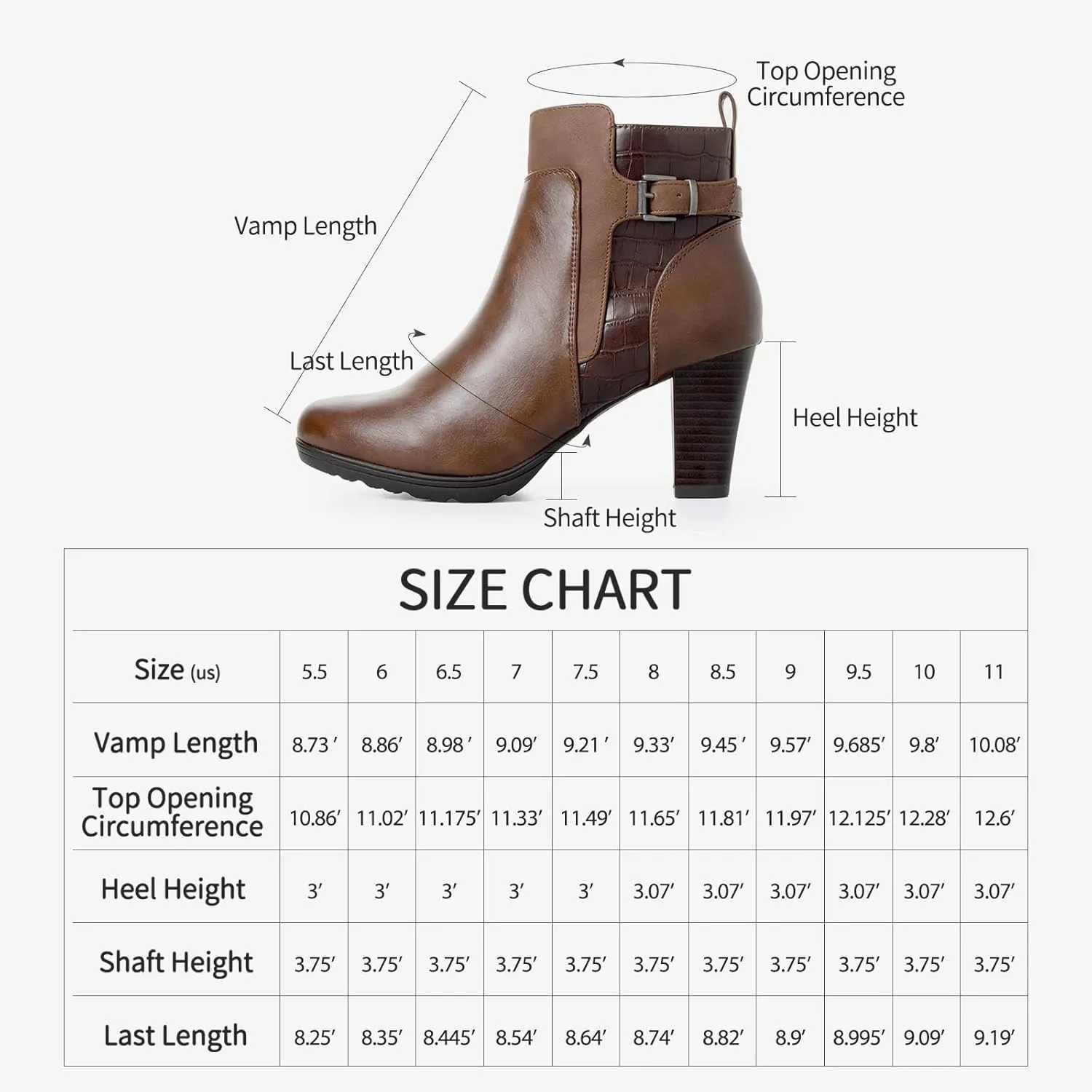 mysoft Women's Zipper Booties Chunky Stacked Heel Ankle Boots Buckle Strap Ankle
