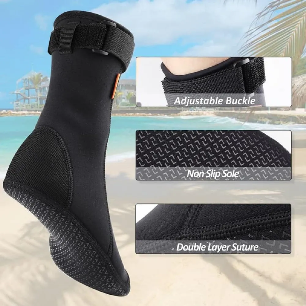 Neoprene Water Socks,3mm Diving Socks Anti-Slip Wetsuit Beach Booties for Outdoor Water Sports Diving Swimming