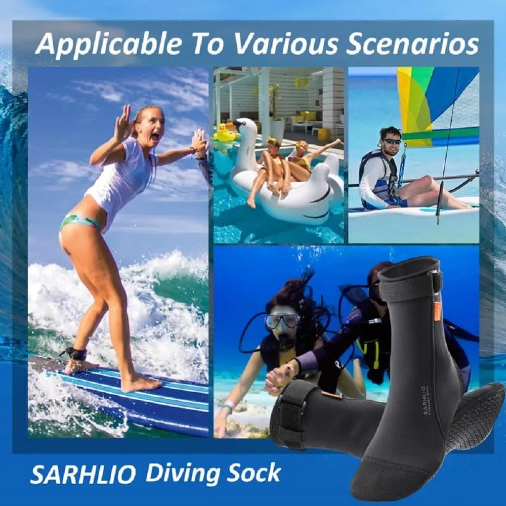 Neoprene Water Socks,3mm Diving Socks Anti-Slip Wetsuit Beach Booties for Outdoor Water Sports Diving Swimming
